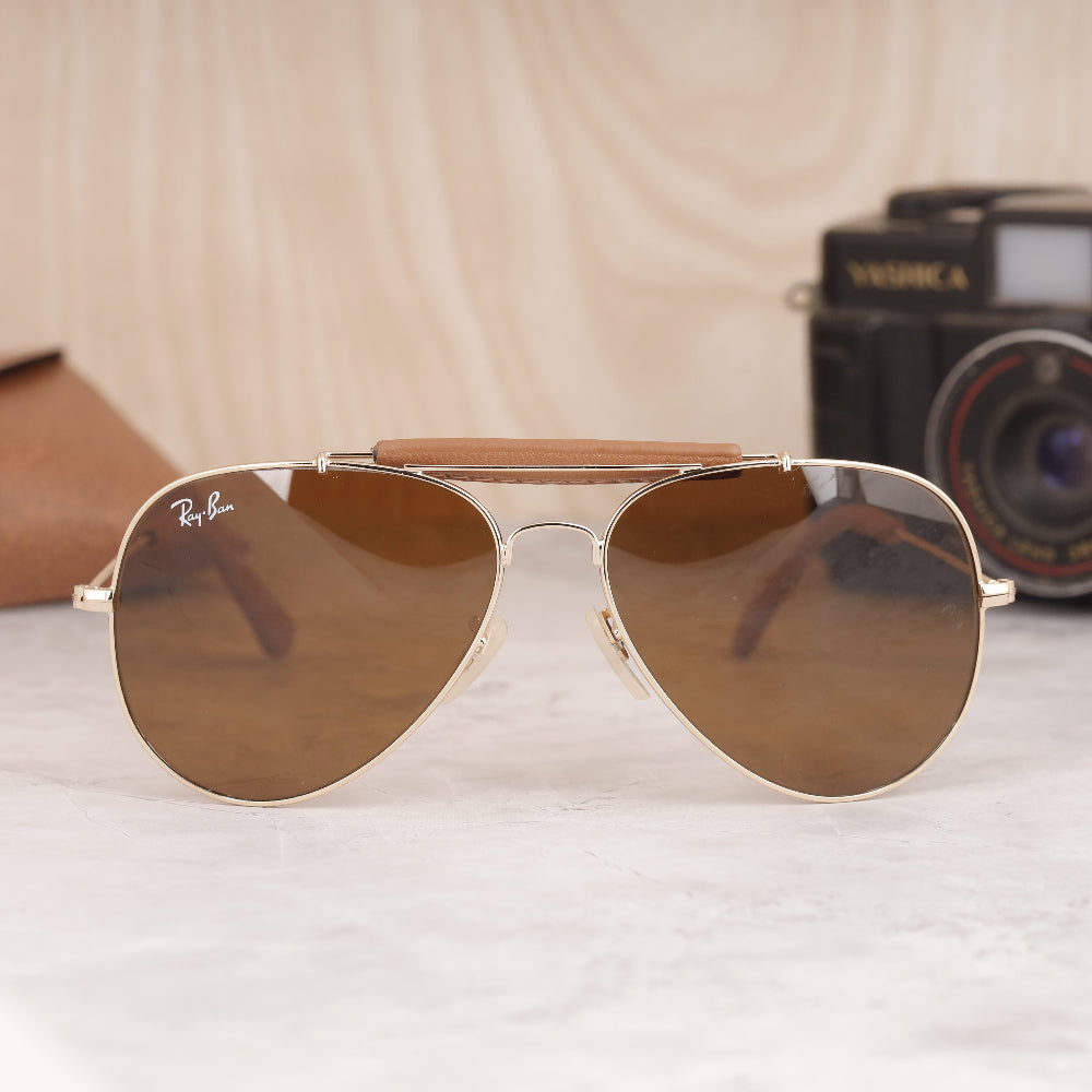 Classic Pilot 3026 Gold-Yellow Night Vision Sunglass with gold frame and yellow lenses from JUO INDIA